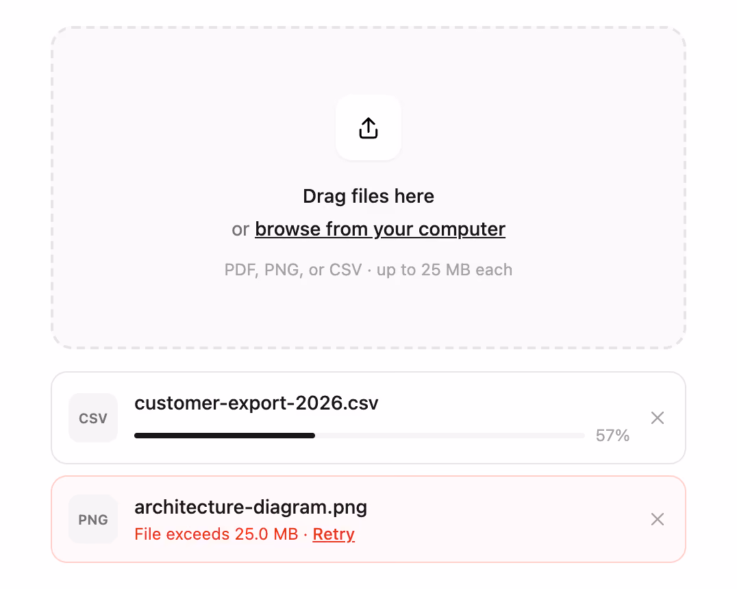Podgląd: File upload dropzone