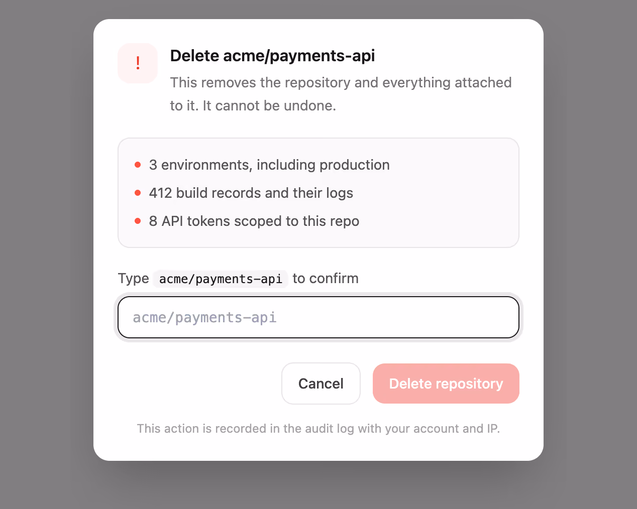 Podgląd: Type-to-confirm delete dialog