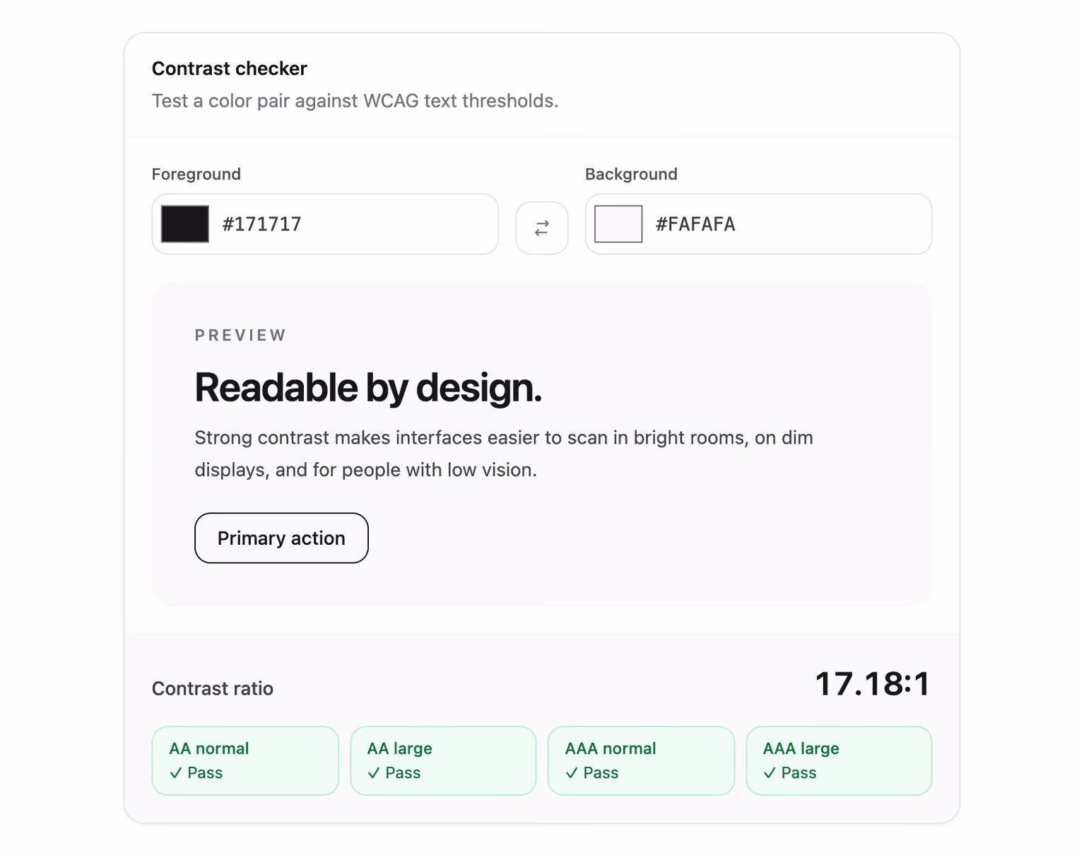 Podgląd: WCAG contrast checker