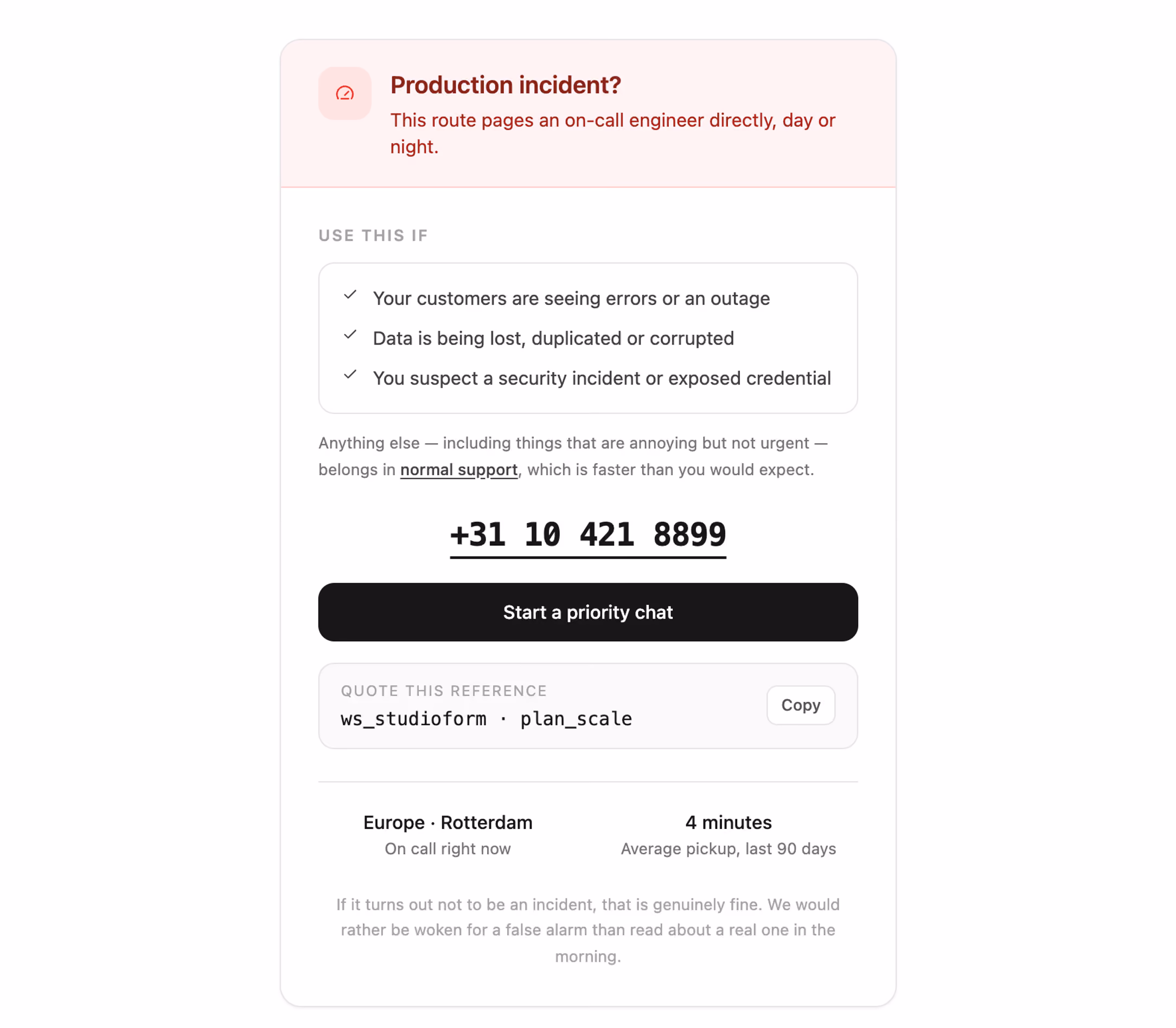 Podgląd: Priority escalation card