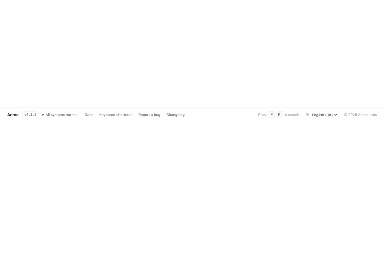 Podgląd: Compact app footer bar