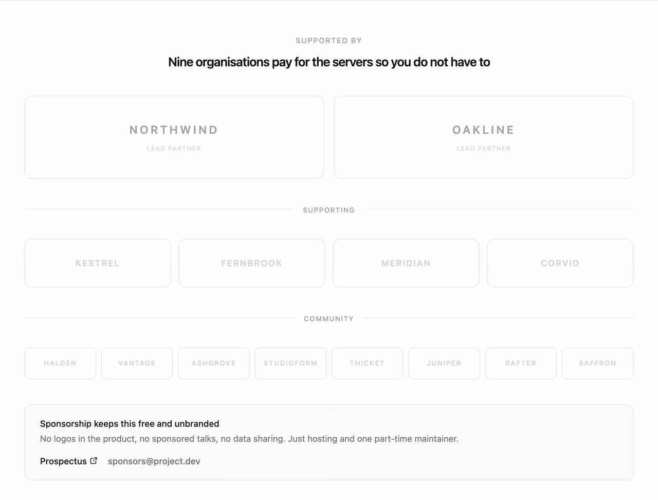 Podgląd: Sponsors and partners footer