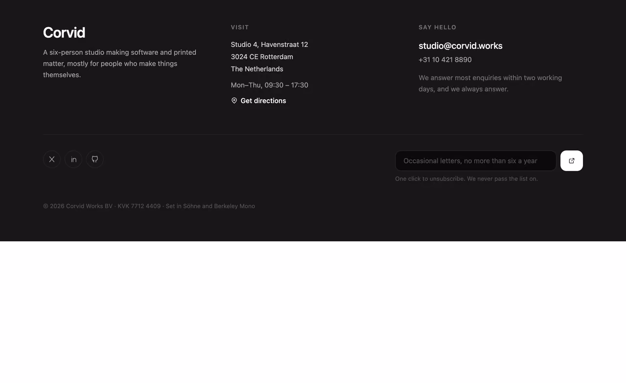 Podgląd: Studio contact footer