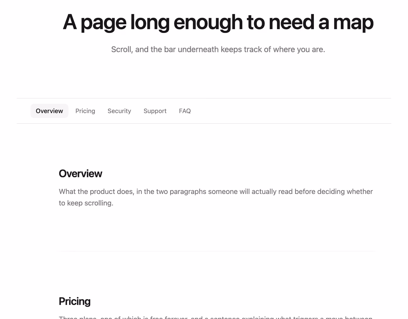 Podgląd: Anchor nav with scroll spy