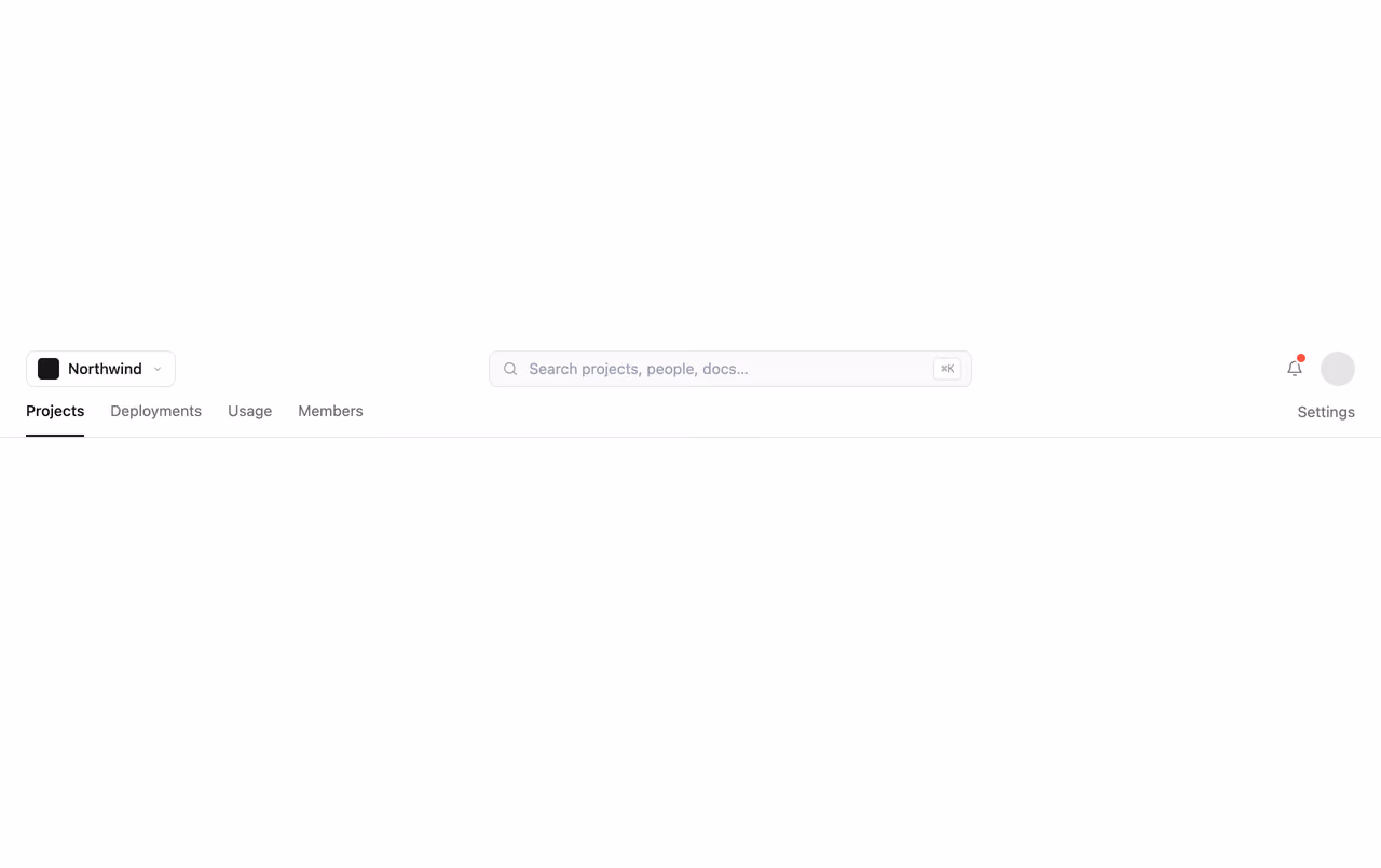 Podgląd: App bar with search and tabs