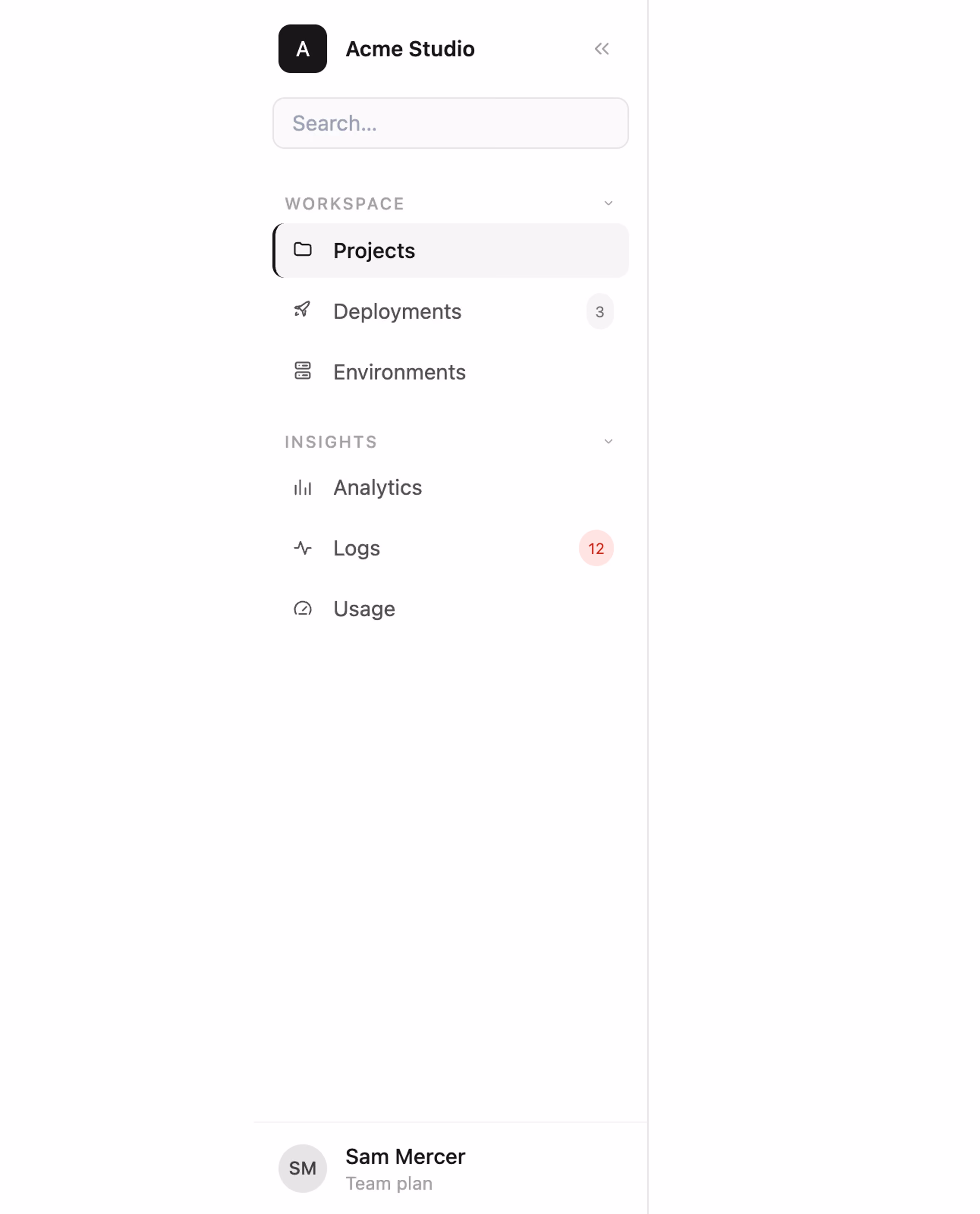 Podgląd: Collapsible sidebar nav