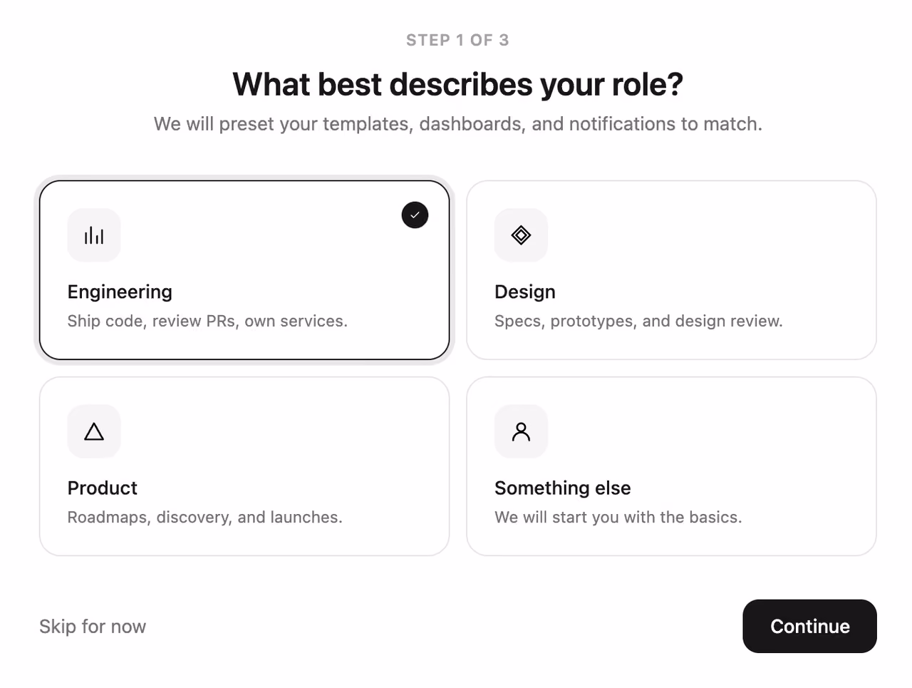 Podgląd: Role picker cards