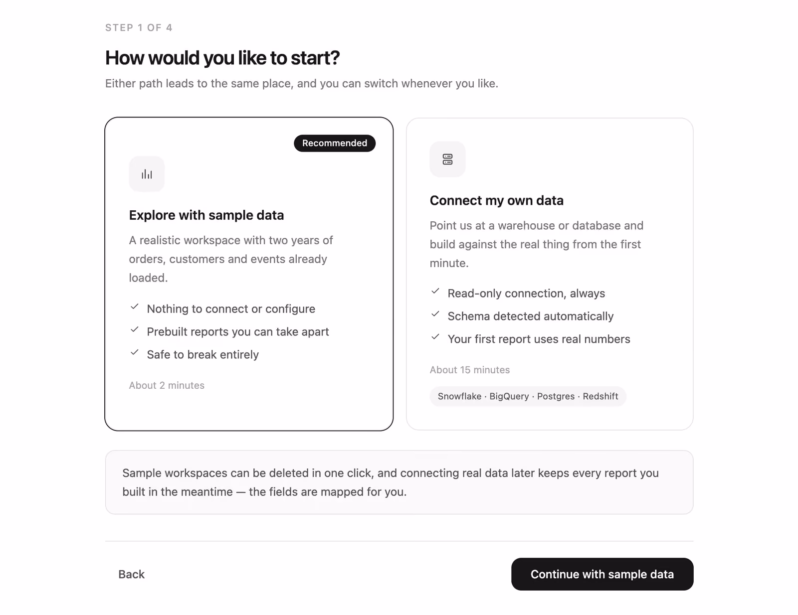 Podgląd: Sample data or your own